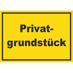 HB-Druck Privatgrundstück Aufkleber gelb-schwarz A3 (297x420mm)