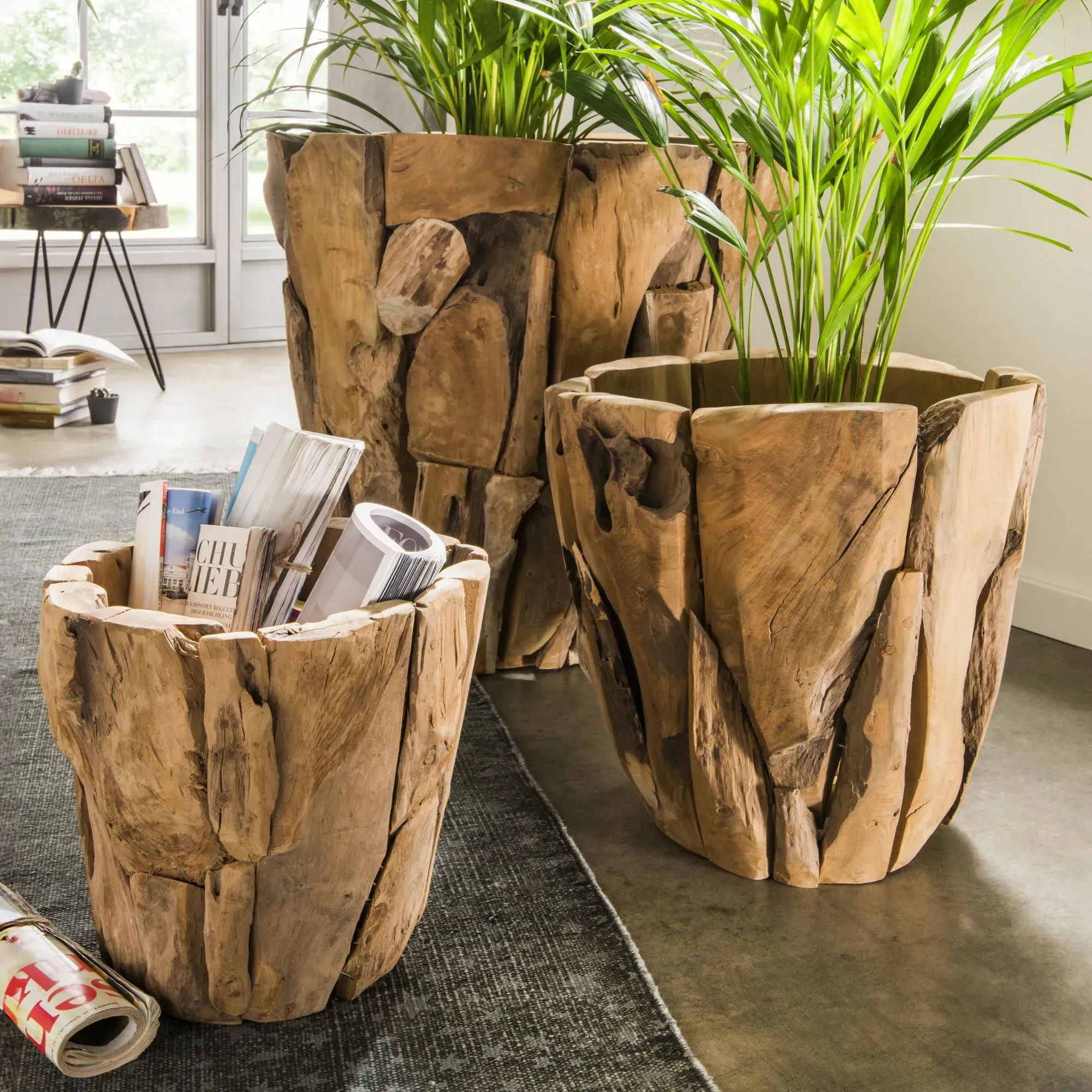 die Faktorei »Rustic« Teak Holztopf 40x40 cm
