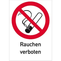 Schild Rauchen verboten, Kombischild, Kunststoff, 210x297 mm