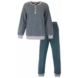 Tenderness Schlafanzug Damen Frottee Pyjama (2 tlg) kuschelige Qualität grün S