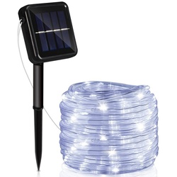 Lospitch LED-Lichterschlauch LED Solarleuchte 30m LED Solar Lichterkette Solarleuchten,Kaltweiß weiß 30 m