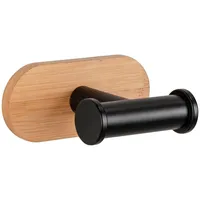 Wenko Duo Handtuchhaken Schwarz/Braun 10 x 4,5 x 6,5 cm