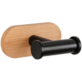 Wenko Duo Handtuchhaken Schwarz/Braun 10 x 4,5 x 6,5 cm
