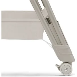 lionelo Luna ein tragbares Beistellbett mit einer Matratze, reisebett, von Neugeboren bis 9 kg, in der Höhe und der Neigung verstellbar, 4 Rädern - Beige