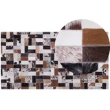 Teppich Kuhfell braun-beige 80 x 150 cm Patchwork CESME