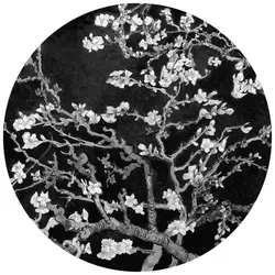 K&L Wall Art Vliestapete »Runde Vliestapete«, van Gogh Mandelblüte schwarz, mehrfarbig, matt - bunt