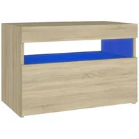 VidaXL Nachttisch LED-Leuchten Sonoma-Eiche 60x35x40cm Holzwerkstoff