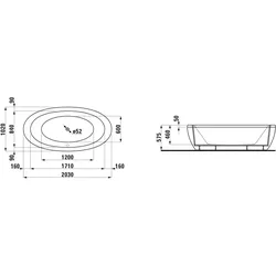 Laufen Badewanne „Ilbagnoalessi“ freistehend oval 2030 × 1020 mm