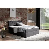 Polsterbett ZOE – 180x200, schwarz + GRATIS Matratzenauflage - Schwarz