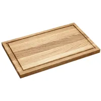 Holz-Leute Holzschneidebrett rechteckig Eichenholz, Schneidebrett für die Küche, aus robuster Eiche, mit Saftrille (Mittel 40 x 25 cm)