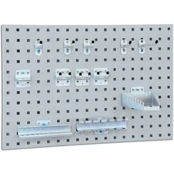 BRB System-Lochplatte mit Haken- und Halter-Set, lichtgrau