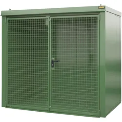 Bauer Gasflaschen Container B M3 lackiert RAL6011 Resedagrün Umwelt Lagertechnik