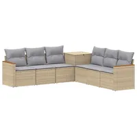 vidaXL Sofa Set 7-tlg. Beige/Grau