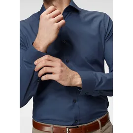 Olymp Businesshemd OLYMP No. Six super slim, Herren, Gr. 39, Normaler Arm, blau (rauchblau), 97% Baumwolle, 3% Elastolefin, Hemden,