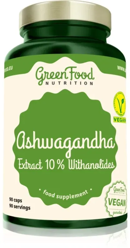 GreenFood Nutrition Ashwagandha Extract 10 % Withanolides Förderung des psychischen Wohlbefindens 102 g