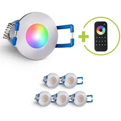 Einbaustrahler Mini Livorno 3W RGBW IP65 - Farbe: silber - Anzahl: 6x