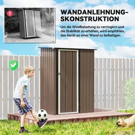 Outsunny Gerätehaus 1,42 x 0,84 m Braun