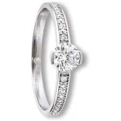 Goldring ONE ELEMENT "Zirkonia Ring aus 333 Weißgold" Gr. 51, silber, Fingerringe, Damen, 51,mit Zirkonia, Weißgold 333, Damen Gold Schmuck