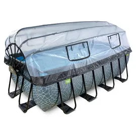 EXIT TOYS Stone Pool 400 x 200 x 122 cm inkl. Sandfilterpumpe + Abdeckung