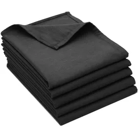 ZOLLNER Geschirrtuch Blanco 50 x 70 cm, 100% Baumwolle, schwarz 5 Stück