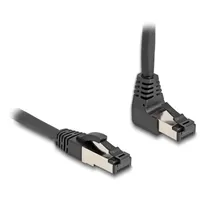 DeLock RJ45 Netzwerkkabel Cat.8.1 S/FTP 90° unten gewinkelt / gerade 2 m schwarz