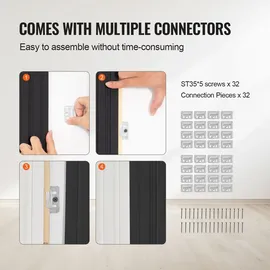 Vevor Akustikplatte VEVOR Mattschwarz 8 St. 245,0 x 16,6 cm