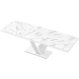 designimpex Esstisch Design HEV-111 Tisch ausziehbar 160 bis 256 cm weiß