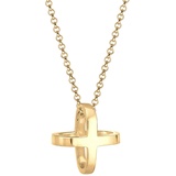 Elli Halskette Kreuz Symbol 3D in 925 Sterling Silber vergoldet