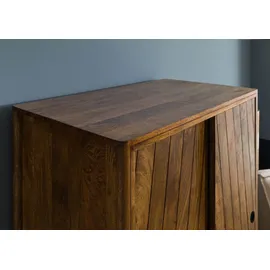 Massivmoebel24 Kleiderschrank Mango 100 x 180 x 60 cm Braun/Schwarz