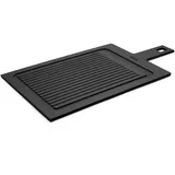 WOLL Cut & Serve Schneidebrett mit Rillen 49 x 24 cm schwarz