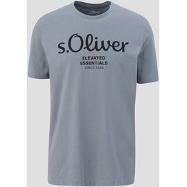 s.Oliver Herren 2139909 T-Shirt mit Label-Print, Graphit, XXL