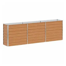 vidaXL Garten-Hochbeet verzinkter Stahl rechteckig 240 x 40 x 77 cm Bronze 
