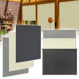 XMTECH Außenrollo Senkrechtmarkise Balkonrollo Sichtschutz Sonnenschutzrollo 180x140 cm Grau,Outdoorrollo Sonnenschutz Reflektierende Thermofunktion für Fenster & Türen,UV Schutz