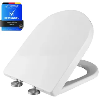 IBERGRIF WC Sitz mit Absenkautomatik-D Toilettendeckel Einfache Montage und Sauber,Klodeckel Quick-Release-Funktion,Antibakterielle,Passend für die Meiste Toilette,Belastbarkeit von 150kg,Weiß,M41001