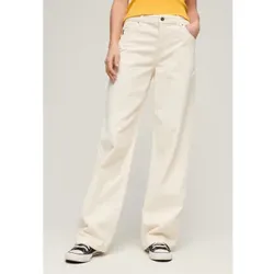 Superdry für Damen. W7010743A Weiße Vintage-Cordhose (32/30), Lässig, Baumwolle