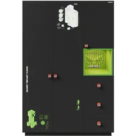 Phoenix Drehtürenschrank Minecraft 135 x 200 x 50 cm Grün/Schwarz