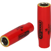 KS Tools 1/4" Stecknuss mit Schutzisolierung, 10mm, lang