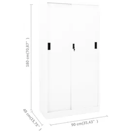vidaXL Aktenschrank 90 x 40 x 180 cm Weiß