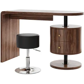 Vicco Schminktisch Lara Eiche rustikal 120 cm mit Hocker