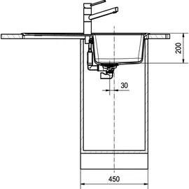 Franke Basis BFG 611-62 Onyx + Excenterbetätigung