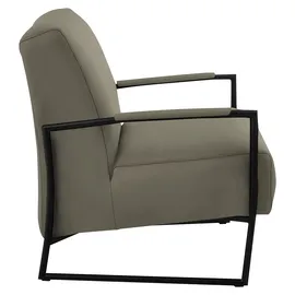 K+W Komfort & Wohnen K+W KOMFORT & WOHNEN, beige zypresse, B:62cm H:77cm T:83cm, Sessel, Cocktailsessel, mit bezogenen Armlehnen, Gestell in Metall schwarz Struktur