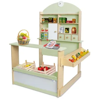 Coemo Kaufmannsladen Lilly Holz mit Verkaufstheke in Hellgrün | Gr.: onesize