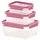 Emsa Frischhaltedose rechteckig himbeer 0,55/1,0/2,2 l 3-teilig