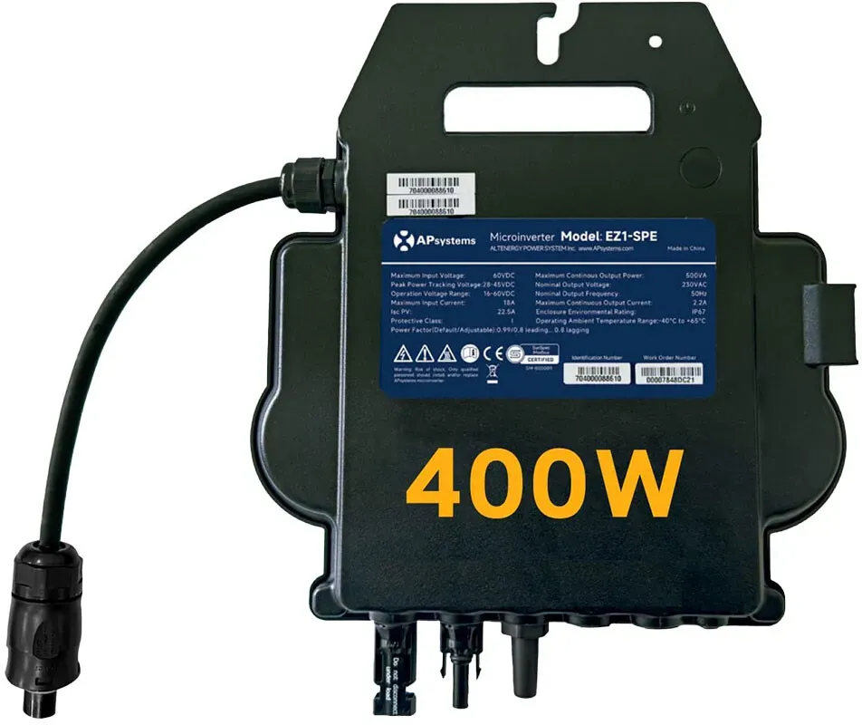 APsystems EZ1-SPE Mikrowechselrichter 400W | Ohne Anschlusskabel