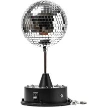 satisfire LED Spiegelkugel 13cm mit Standfuß bunte LED Batterie USB Betrieb