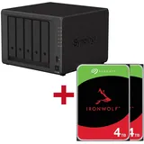 Synology DiskStation DS1522+ 5 Einschübe NAS-Server Leergehäuse + 2x Seagate Ironwolf SATA 3.5" HDD 4TB Festplatte
