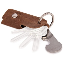 Donbolso Schlüsseltasche Schlüsseletui Leder 1-6 Schlüssel, Einkaufswagenlöser Braun, Braun Vintage Sschlüsselmäppchen braun