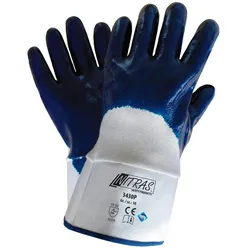 AS Arbeitsschutz Arbeitshandschuhe | 12 Paar Nitras Nitrilhandschuhe | Segeltuchstulpe | Gr. 10