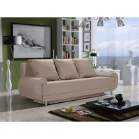 Fun Möbel Sofa Designersofa MIKA 3-Sitzer mit Schlaffunktion Beige