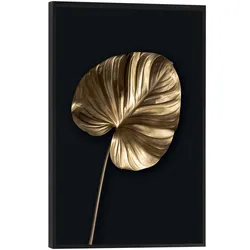 Poster REINDERS "Palmenblatt Gold", gold (farbe bild(er): gold), B:20cm H:30cm T:1,6cm, MDF, Bilder